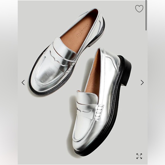 Madewell Vernon Silver Loafers - Picture 1 of 5